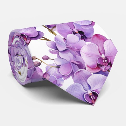 Paarse Orchid Stropdas (Opgerold)