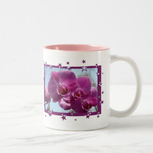 Paarse Orchid Tweekleurige Koffiemok