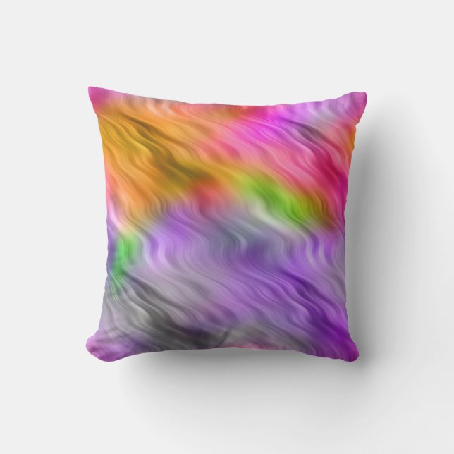 Paarse Orchid Wavy Texture Kussen (Voorkant)