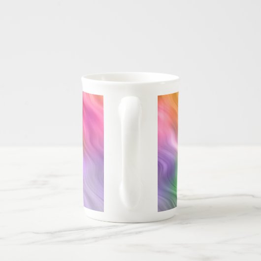 Paarse Orchid Wavy Texture Porselein Kop (Achterkant)