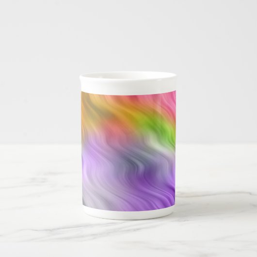 Paarse Orchid Wavy Texture Porselein Kop (Voorkant)