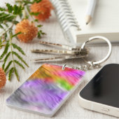 Paarse Orchid Wavy Texture Sleutelhanger (Voorkant Rechts)