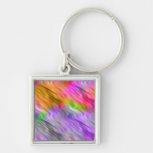 Paarse Orchid Wavy Texture Sleutelhanger (Voorkant)