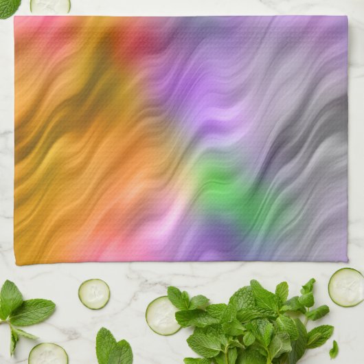 Paarse Orchid Wavy Texture Theedoek (Gevouwen)