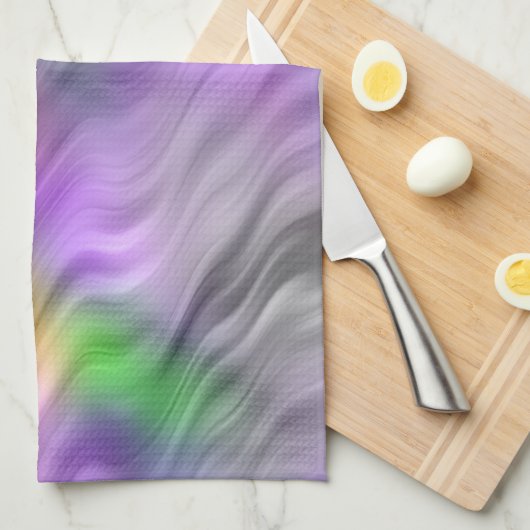 Paarse Orchid Wavy Texture Theedoek (Quarter Fold)