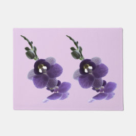 Paarse orchidebloem, deurmat