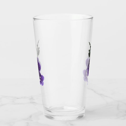 Paarse orchidebloem, Glass Cup Glas (Links)
