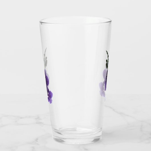 Paarse orchidebloem, Glass Cup Glas (Rechts)