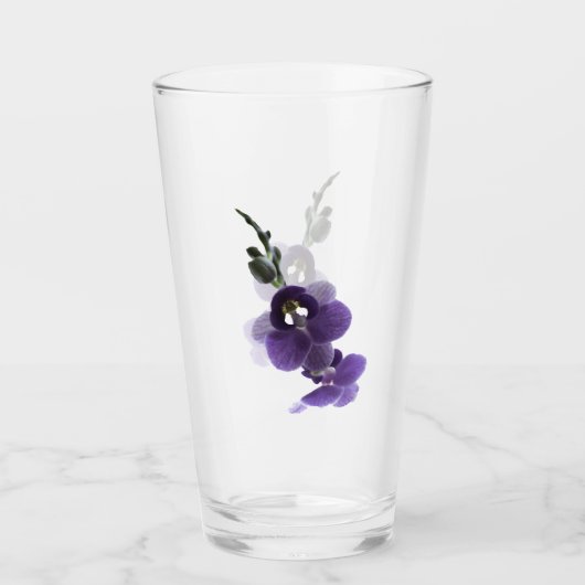Paarse orchidebloem, Glass Cup Glas (Voorkant)