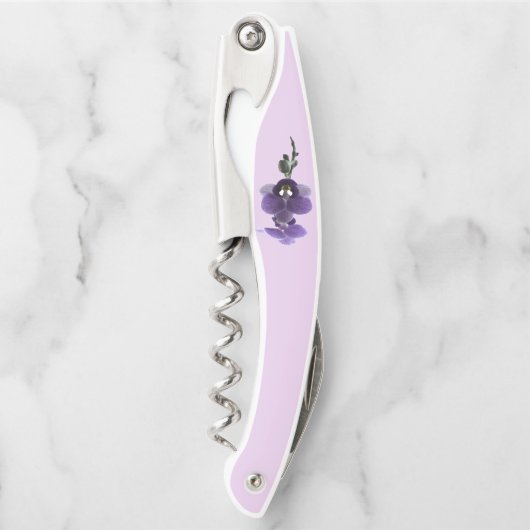 Paarse orchidebloem, kurkentrekker (Voorkant)