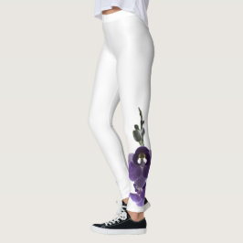 Paarse orchidebloem. leggings