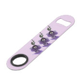 Paarse orchidebloem, roestvrij stalen flessenopeni speed flessenopener (Voorkant Gekanteld)