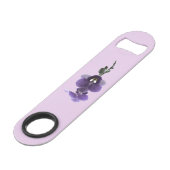 Paarse orchidebloem, roestvrij stalen flessenopeni speed flessenopener (Achterkant Gekanteld)