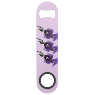 Paarse orchidebloem, roestvrij stalen flessenopeni speed flessenopener