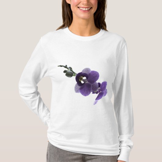 Paarse orchidebloem. t-shirt (Voorkant)