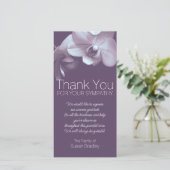 Paarse orchidee 4b Paars sympathie Hartelijk dank  Bedankkaart (Staand voorkant)