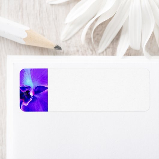 Paarse orchidee-adreslabel etiket (Insitu)