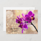Paarse Orchidee Ansichtkaart Briefkaart (Voorkant / Achterkant)