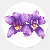 Paarse Orchidee Art Sticker (Voorkant)