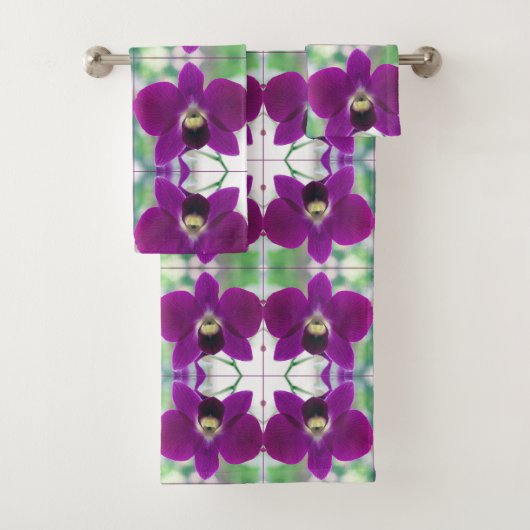 Paarse Orchidee Bad Handdoek (Insitu)