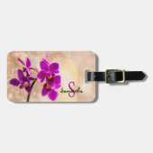 Paarse orchidee Bagagelabel (Voorkant horizontaal)
