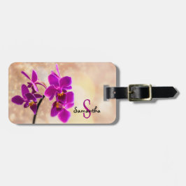 Paarse orchidee Bagagelabel