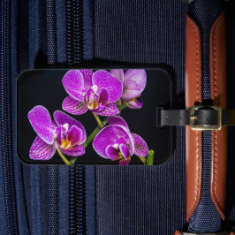 Paarse orchidee bagagelabel