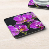 Paarse orchidee bier onderzetter (Linkerzijde)