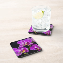 Paarse orchidee bier onderzetter