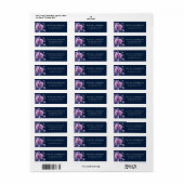 Paarse Orchidee Blauwe Achtergrond Retouradreslabe Etiket (Full Sheet)
