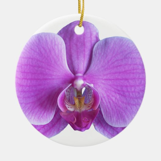 Paarse Orchidee Bloem Kerstmis Ornament (Voorkant)