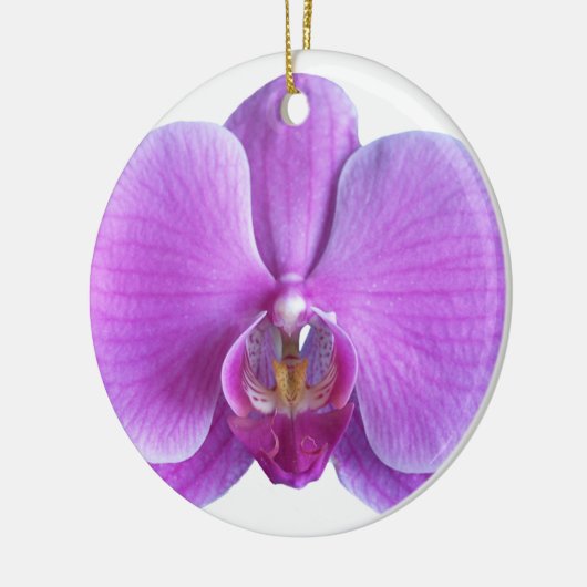 Paarse Orchidee Bloem Kerstmis Ornament (Links)