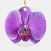 Paarse Orchidee Bloem Kerstmis Ornament (Achterkant)