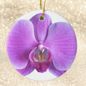 Paarse Orchidee Bloem Kerstmis Ornament