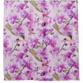 paarse orchidee bloempatroon douchegordijn (Voorkant)