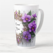 Paarse Orchidee Bloemstuk Kader Latte Mok (Rechterhoek)