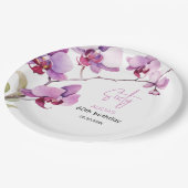 Paarse Orchidee Bloesem 60e Verjaardag Papieren Bordje (Gekanteld)