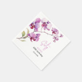 Paarse Orchidee Bloesem 60e Verjaardag Servet (Hoek)