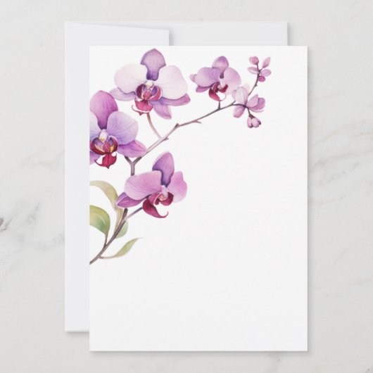 Paarse Orchidee Bloesem 70e Verjaardag Kaart (Achterkant)