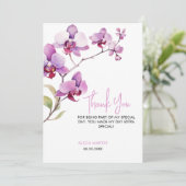 Paarse Orchidee Bloesem Verjaardag Bedankt (Staand voorkant)