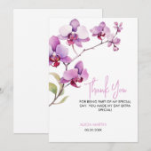 Paarse Orchidee Bloesem Verjaardag Bedankt (Voorkant / Achterkant)