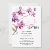 Paarse Orchidee Bloesem Zoet 16 Verjaardag Kaart (Voorkant)