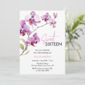 Paarse Orchidee Bloesem Zoet 16 Verjaardag Kaart (Staand voorkant)