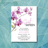 Paarse Orchidee Bloesem Zoet 16 Verjaardag Kaart