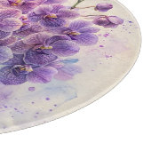 Paarse Orchidee Boeket Waterverf Snijplank (Hoek)