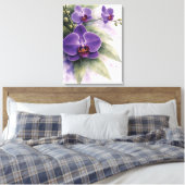 Paarse Orchidee Botanisch  Canvas Afdruk (Insitu (Slaapkamer))