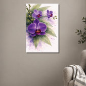 Paarse Orchidee Botanisch  Poster