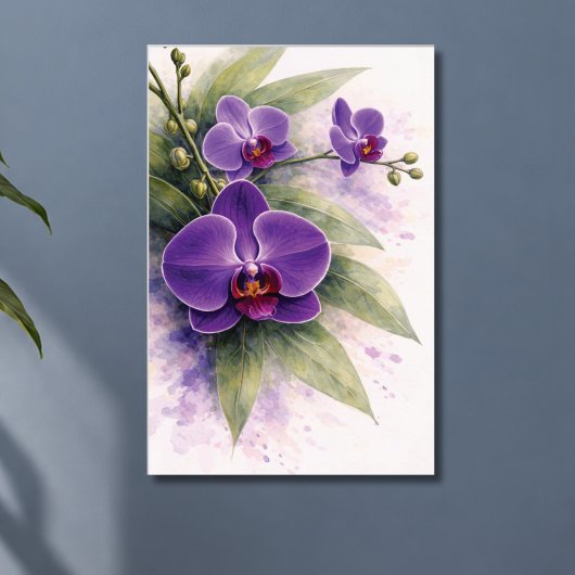 Paarse Orchidee Botanisch  Poster