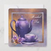 Paarse Orchidee Bridal Tea Kaart (Voorkant)