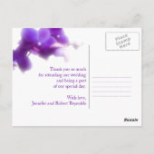 Paarse orchidee bruiloft dank u Briefkaart (Achterkant)